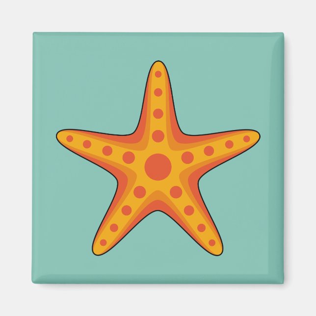 Imán Personalizado de Starfish Naranja Cute (Frente)