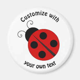 Imán Personalizado de texto personalizado Ladybug