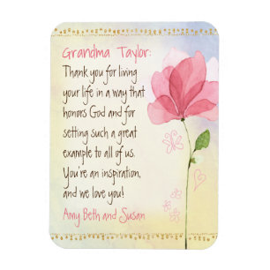 Imán Personalizado de tributo a la abuela Keepsake Magn