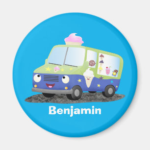 Imán Personalizado de un camión de helados alegre