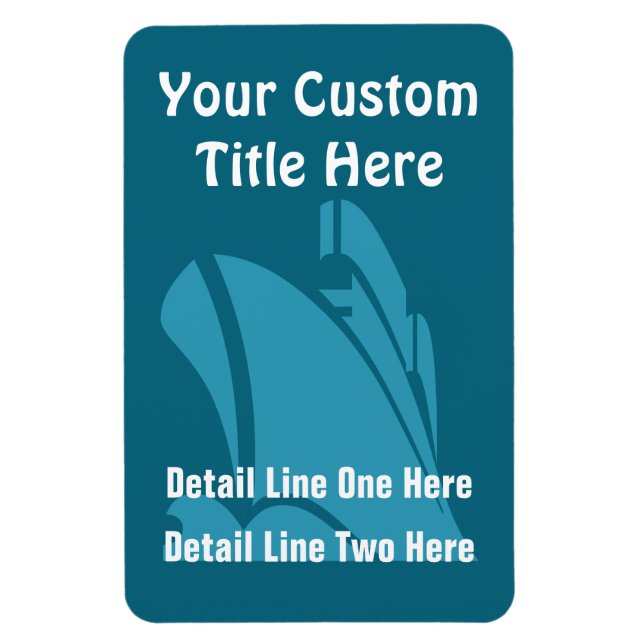 Imán Personalizado de vertebras de cruceros en Blues (Vertical)