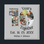 Imán Personalizado décimo aniversario del boda 11 colla<br><div class="desc">Personalizado 10 aniversario boda 11 collage de fotos. Personalice este aniversario de diez años de boda con sus fotos y el nombre de su compañero de alma.</div>