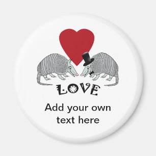 Imán personalizado del amor del armadillo