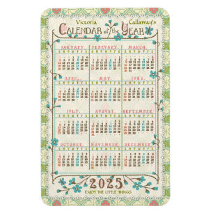 Imán personalizado del año natural 2025   Art Nouveau v