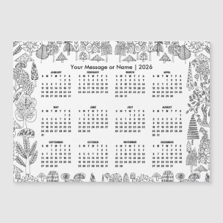 Imán personalizado del calendario de árboles del b
