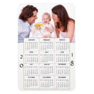 Imán personalizado del calendario de la foto de