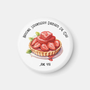Imán Personalizado del Día Nacional de la Fresa Rhubarb