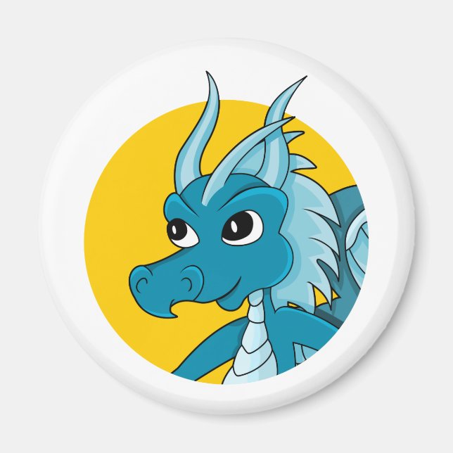 Imán Personalizado del dragón azul (Frente)