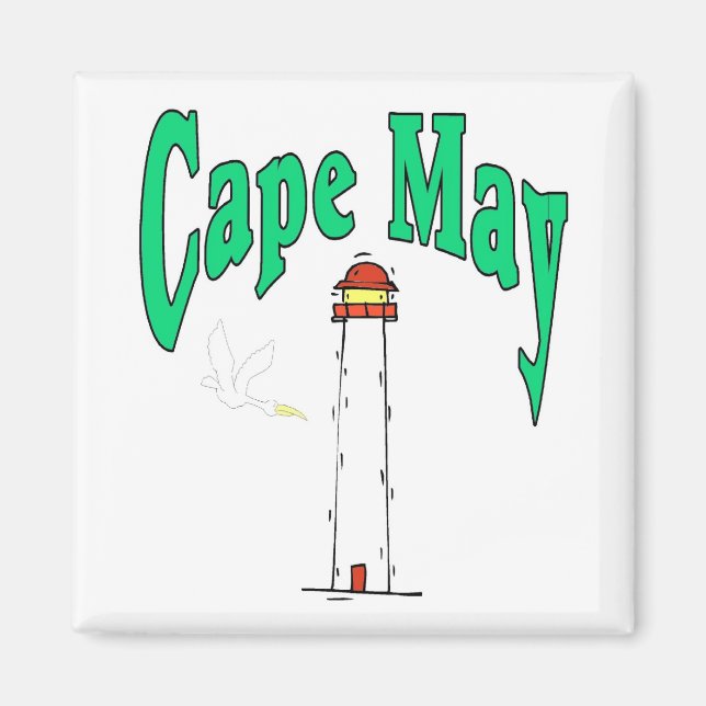 Imán Personalizado del faro de Cape May (Frente)