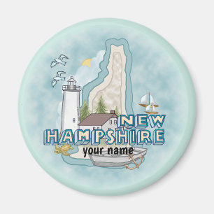 Imán personalizado del faro de New Hampshire