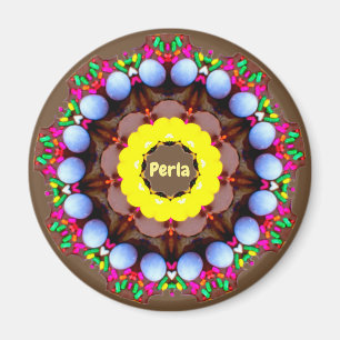 Imán ~ personalizado ~ del fractal del modelo de Perla