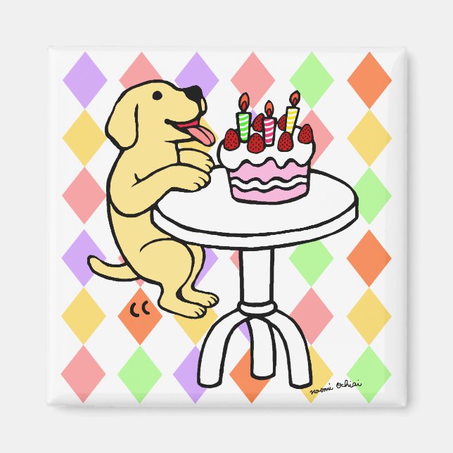 Imán Personalizado del Pastel Amarillo Amarillo Labrado (Frente)