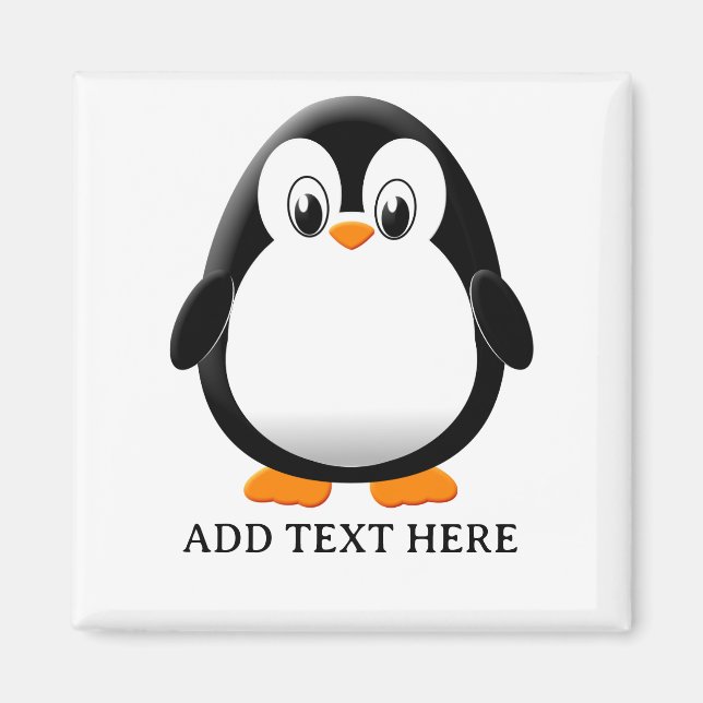 Imán Personalizado del Personalizado de Pingüino Cute (Frente)