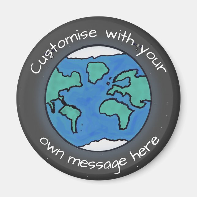 Imán Personalizado del Planeta Tierra (Frente)