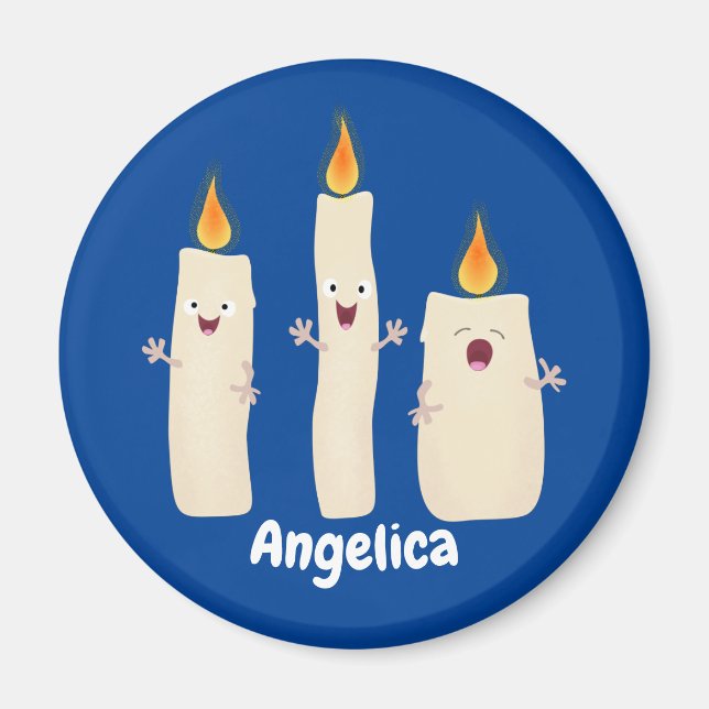 Imán Personalizado del trío de velas de canto lindo (Frente)