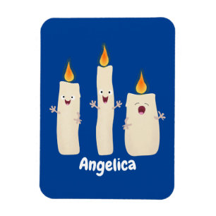 Imán Personalizado del trío de velas de canto lindo
