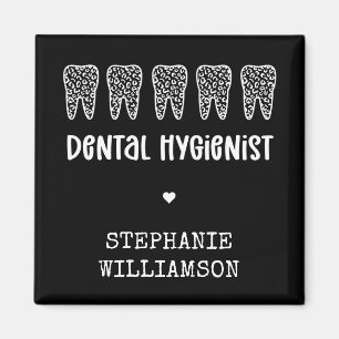 Imán Personalizado Dental Hygienist Leoparst Print Teet