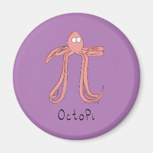 Imán Personalizado divertida del Octopus Pi Day