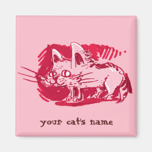 Imán personalizado divertido de gato raro