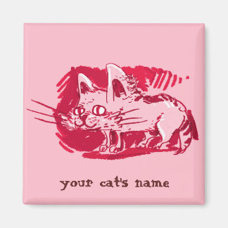Imán personalizado divertido de gato raro
