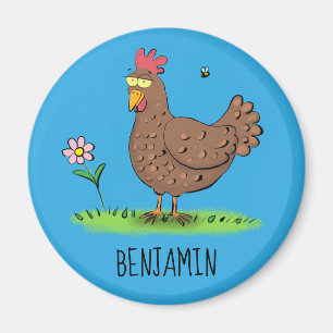 Imán Personalizado divertido de pollo rústico y caprich