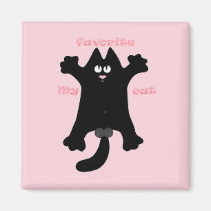 Imán #personalizado #divertido #gato tirando almohada