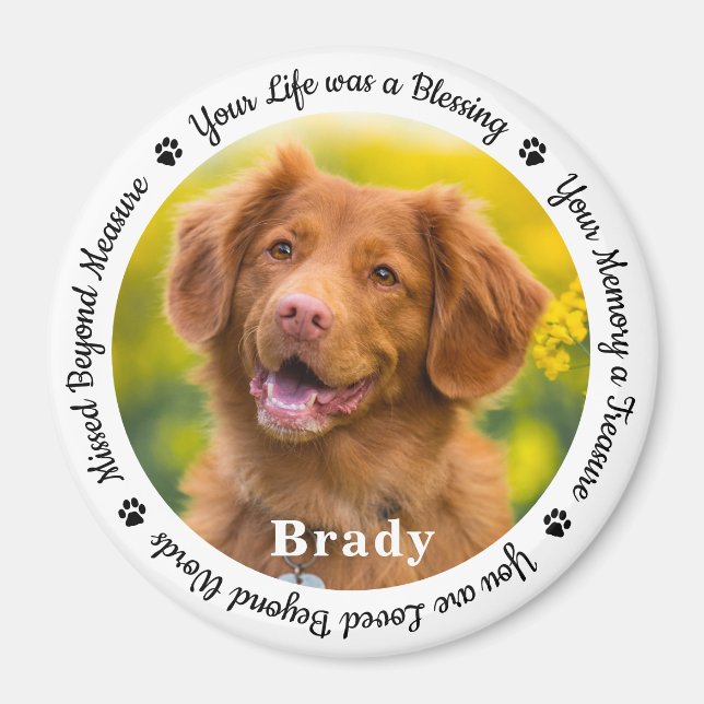 Imán Personalizado Dog Memorial Photo Fridge (Frente)