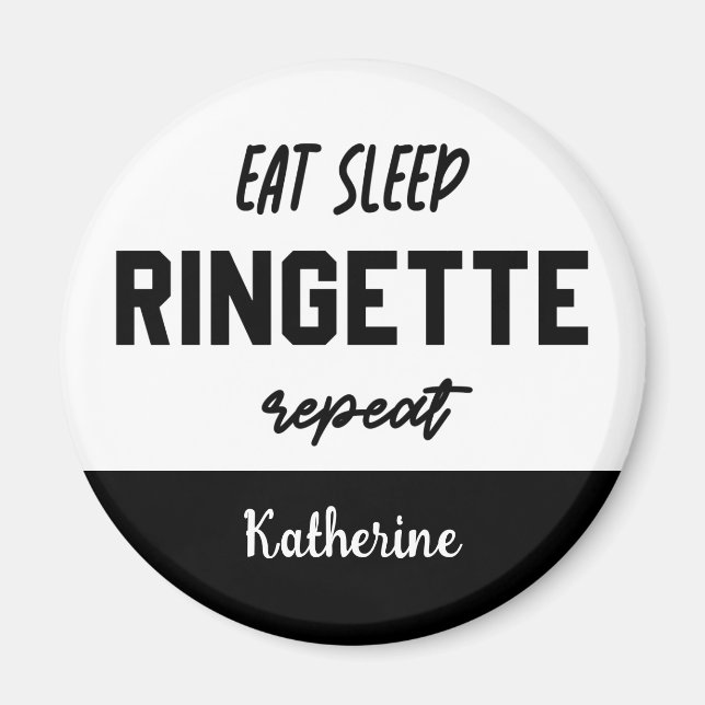 Imán Personalizado Eat Sleep Ringette Repeat Ringette P (Frente)
