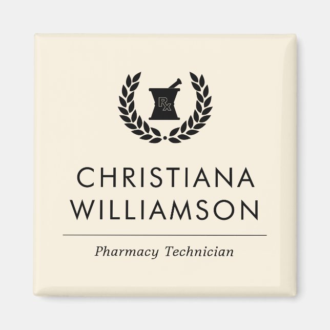 Imán Personalizado Elegante Farmacia Farmacéutica Perso (Frente)