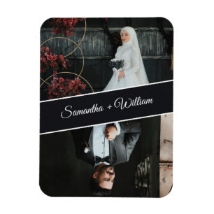Imán Personalizado Elegante Y Moderno 2 Boda De Fotos