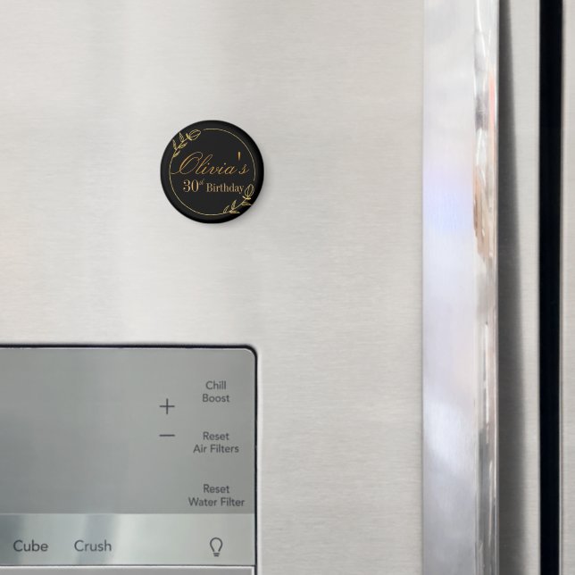 Imán Personalizado en negro y dorado (In situ (nevera))
