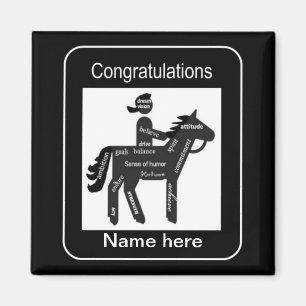 Imán Personalizado, enhorabuena, Equestrian,