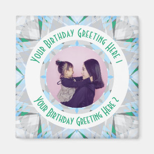 Imán Personalizado Estrella de cumpleaños Grey Green Ph