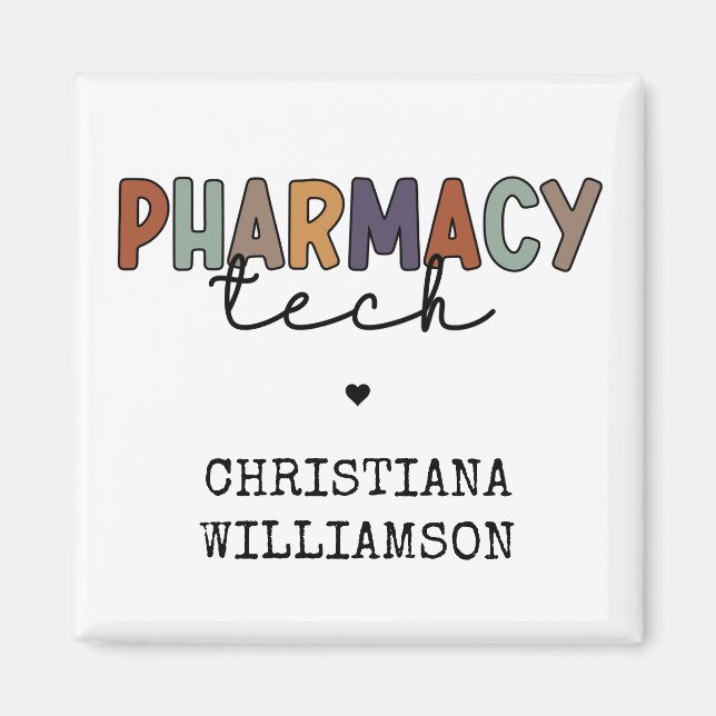 Imán Personalizado Farmacia Tecnología Retro Técnico Fa (Frente)