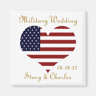 Imán personalizado favor militar de la boda