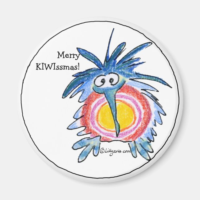 Imán Personalizado Feliz Navidad Kiwi Magnet (Frente)