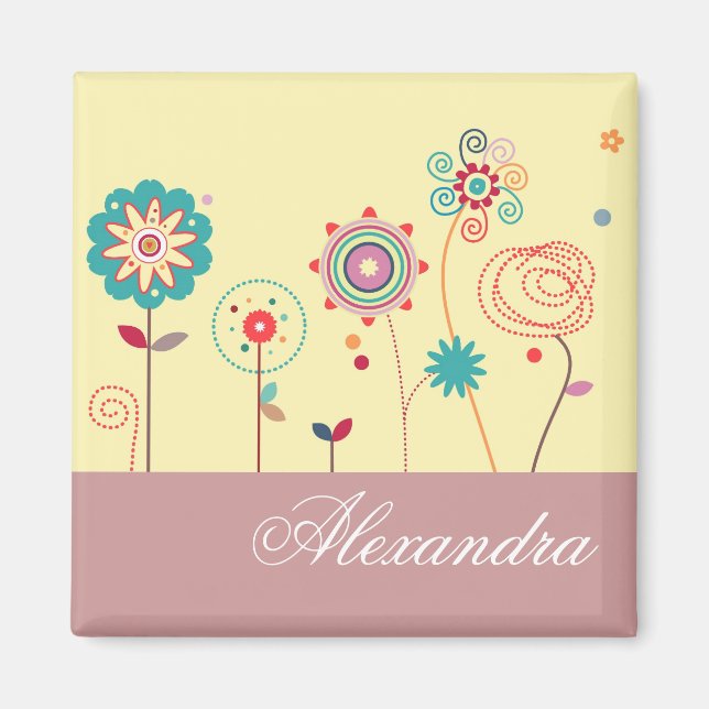 Imán Personalizado floral (Frente)