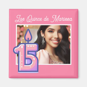 Imán Personalizado Foto 15 cumpleaños Chica Quinceañer