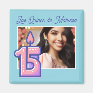 Imán Personalizado Foto  15 cumpleaños Chica Quinceañer