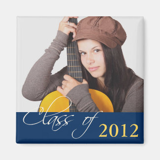 Imán Personalizado foto azul marino clase de graduación