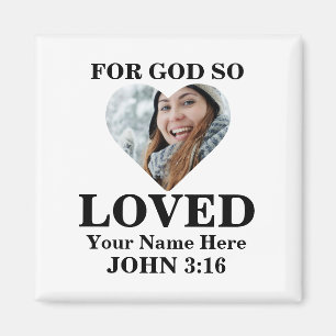 Imán Personalizado foto de corazón Biblia cristiana Ver
