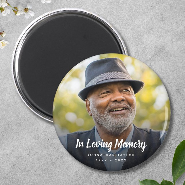 Imán Personalizado Foto Homenaje conmemorativo personal (Photo Memorial Button)