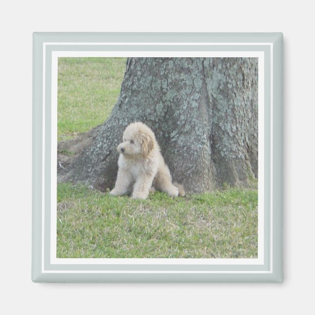 Imán Personalizado Foto Moderna Familia Cute Sencillo B (Frente)