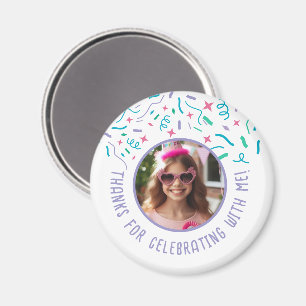 Imán Personalizado Foto Nombre Confetti Celebración Gra