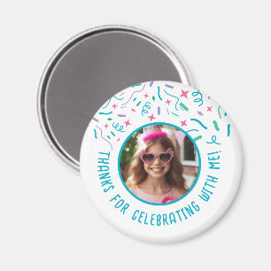 Imán Personalizado Foto Nombre Confetti Celebración Gra