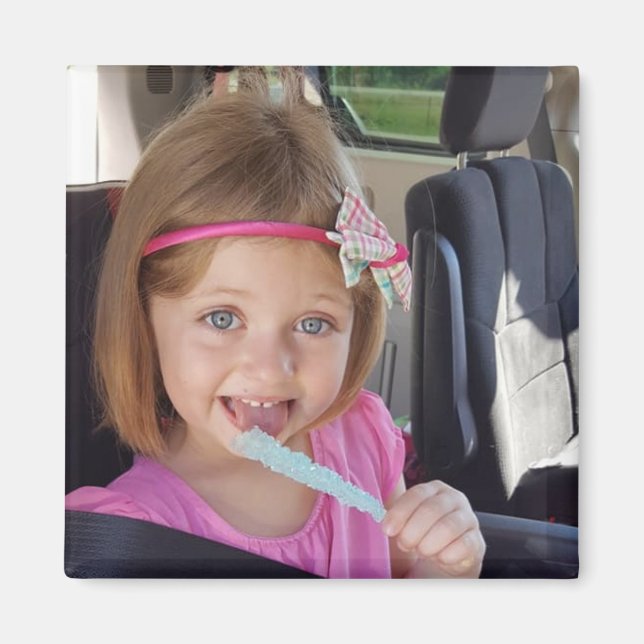 Imán personalizado fotográfico de niño pequeño (Frente)