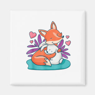 Imán Personalizado Fox Bunny Rabbit Hug Friends Love Ea