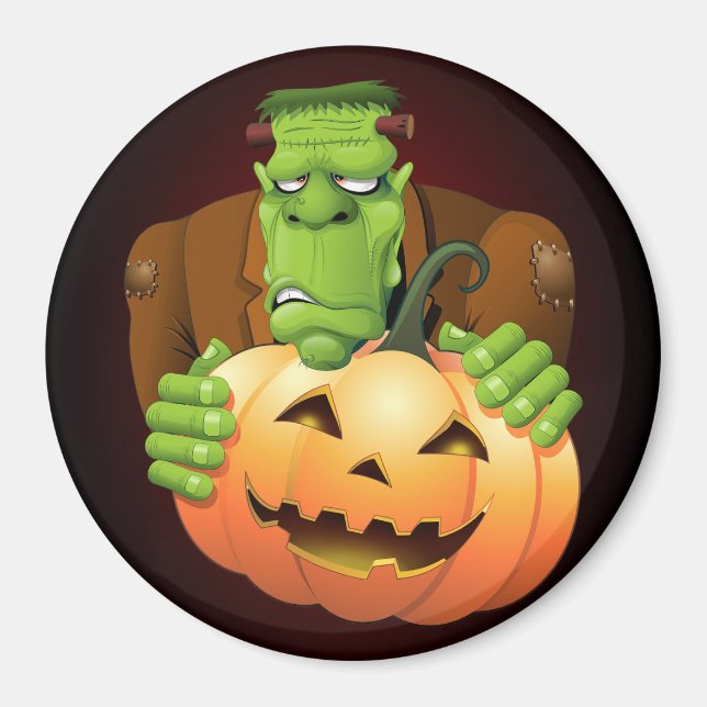 Imán Personalizado Frankenstein con Calabaza (Frente)