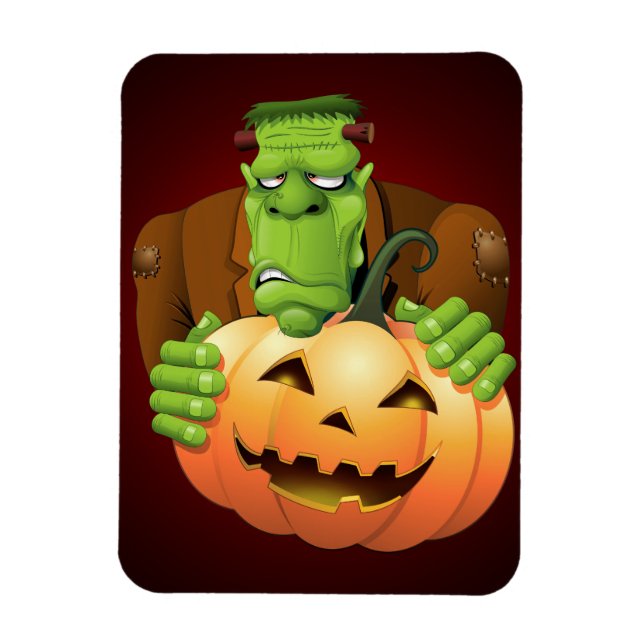 Imán Personalizado Frankenstein con Calabaza (Vertical)