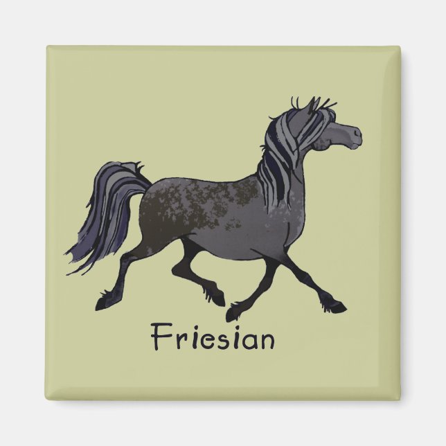 Imán Personalizado Friesian Horse (Frente)